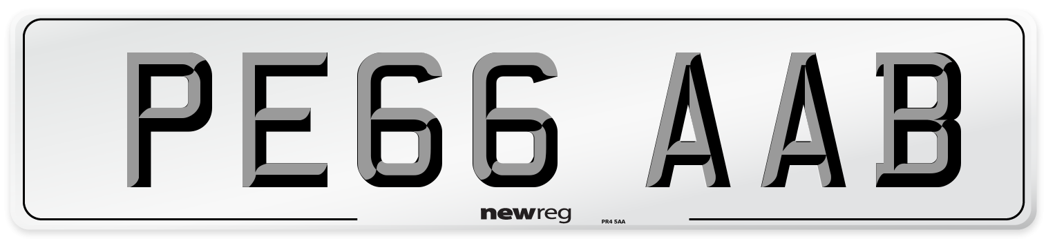 PE66 AAB Number Plate from New Reg
